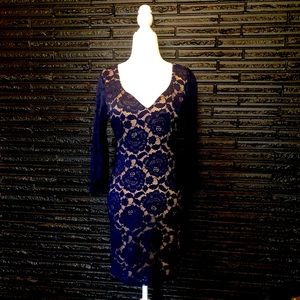 Navy Blue Lace Dress